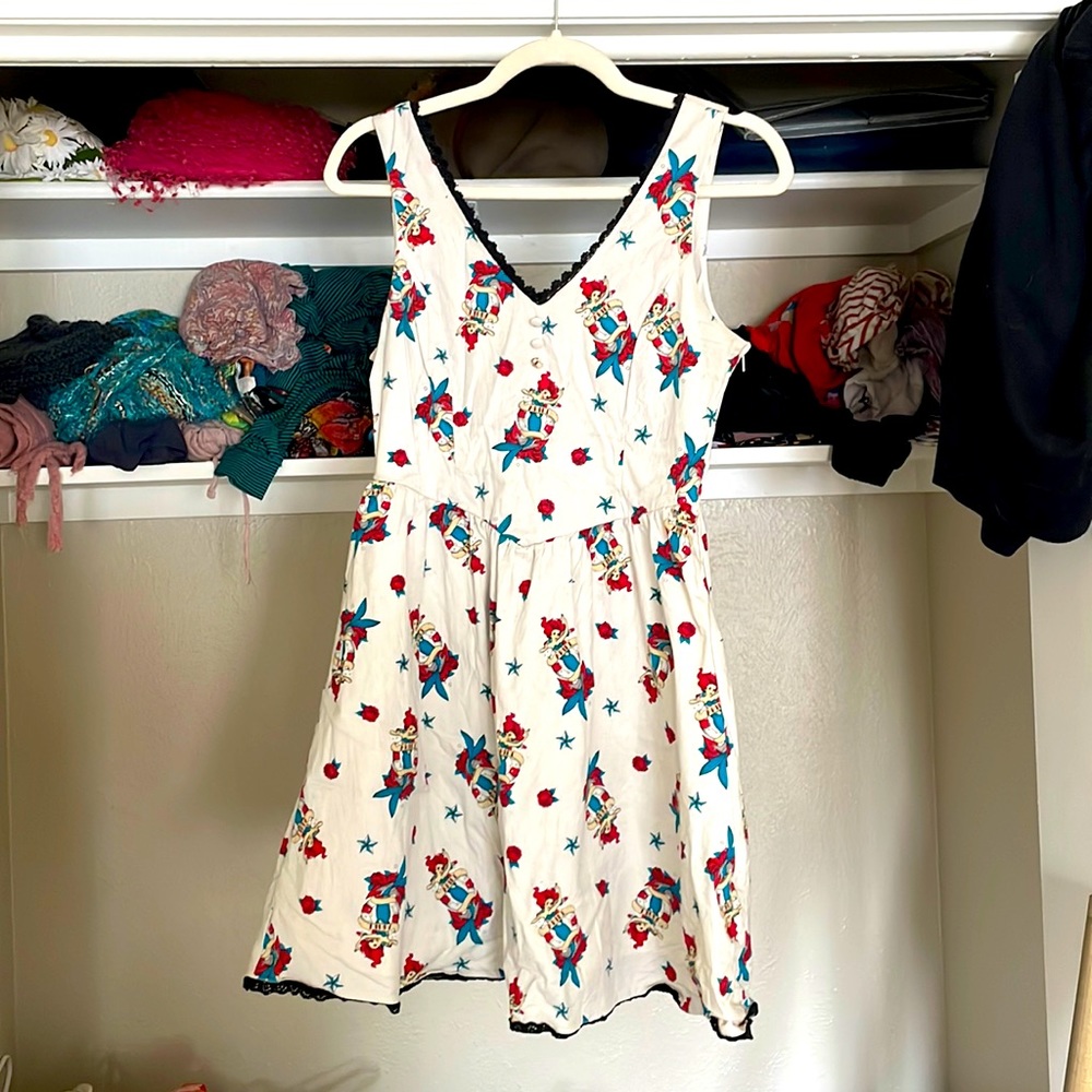 Disney Little Mermaid Ariel Tattoo Swing Dress Medium